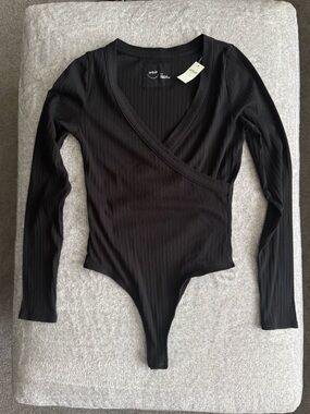 Aerie Long Sleeve Cross Front Bodysuit